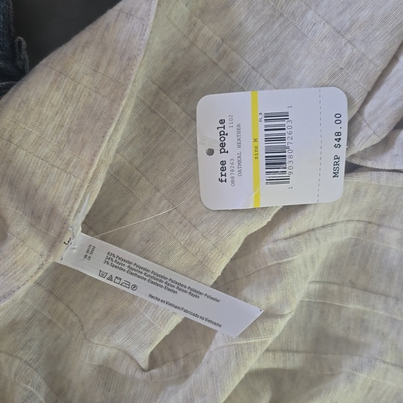 Free People Intimately Oatmeal Heather Bodysuit Sz M NWT - Picture 10 of 10